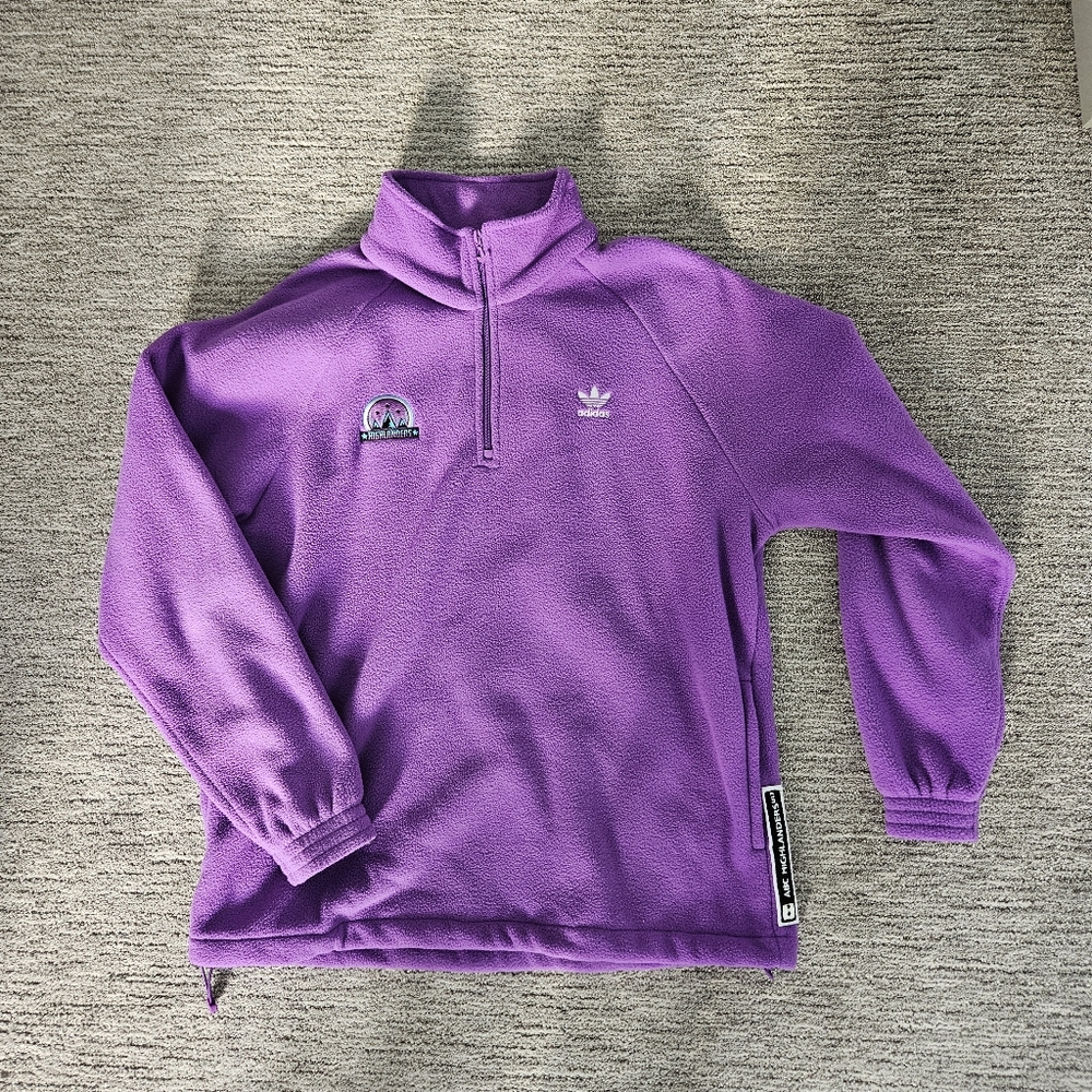 CUSTOM Adidas Originals 1/4 Logo Zip Up Pullover Polar Fleece -Aspen Highlanders